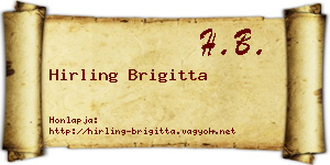 Hirling Brigitta névjegykártya
